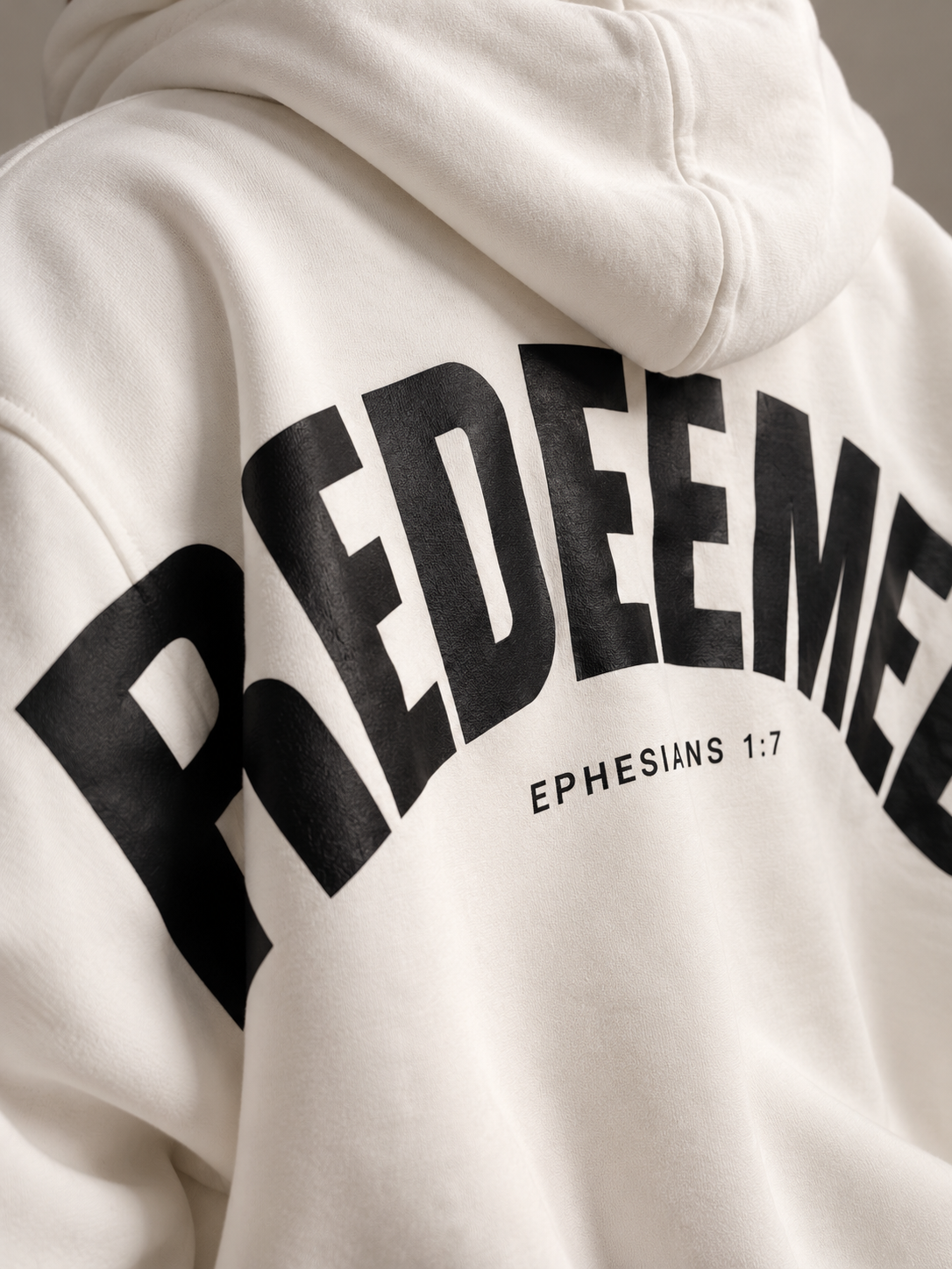 REDEEMED Oversized Hoodie | Ephesians 1:7 | Christian Faith-Based Streetwear