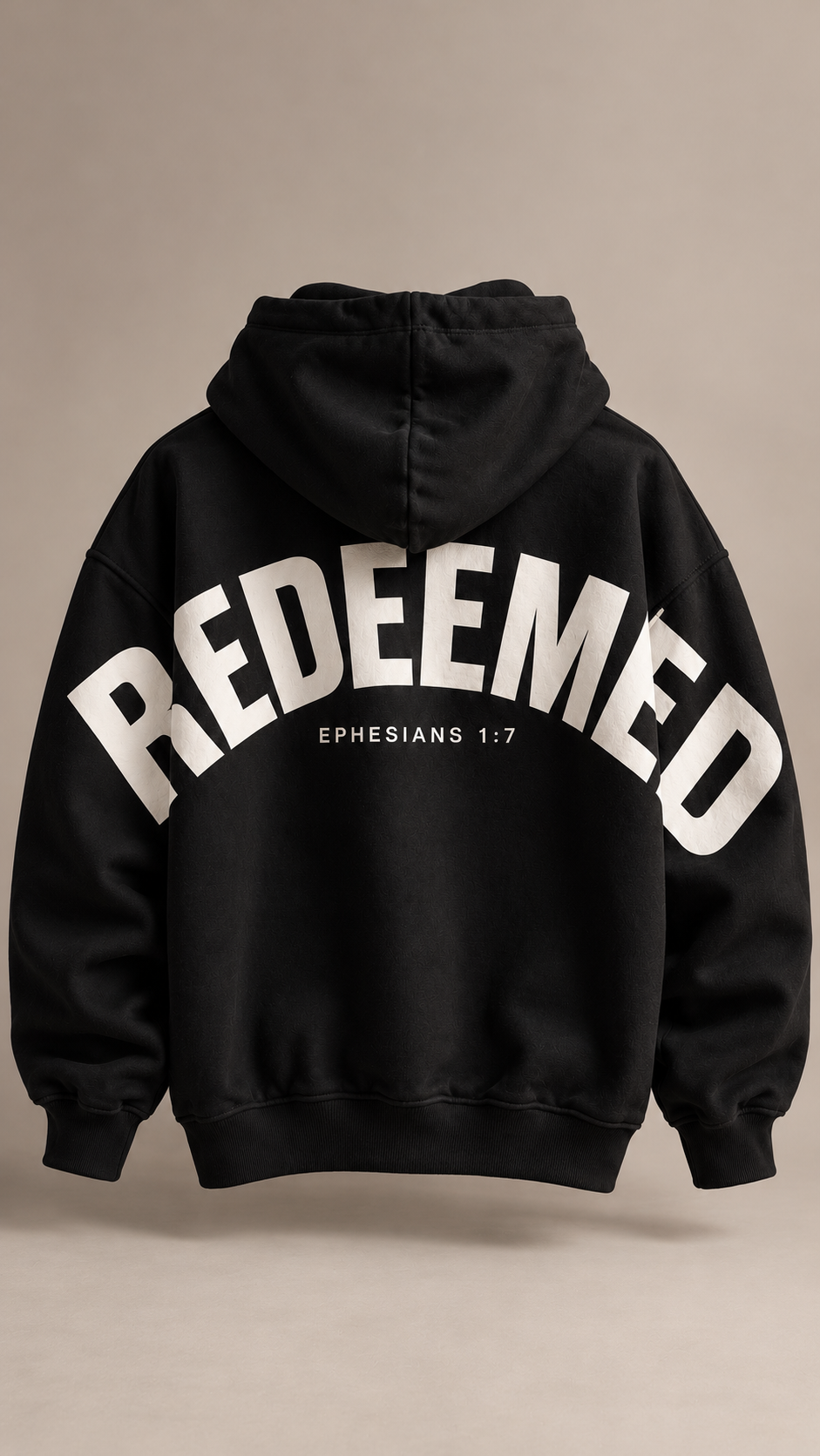 REDEEMED Oversized Hoodie | Ephesians 1:7 | Christian Faith-Based Streetwear