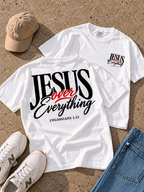 Jesus Over Everything | Christian Oversized Graphic T-Shirt – Colossians 1:17