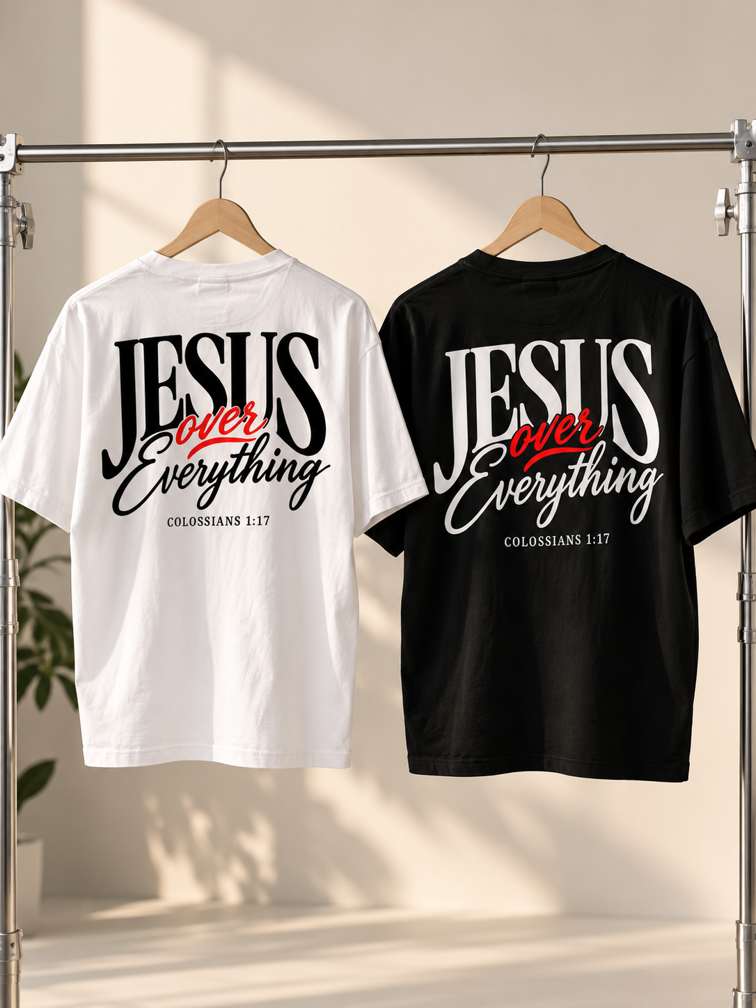 Jesus Over Everything | Christian Oversized Graphic T-Shirt – Colossians 1:17