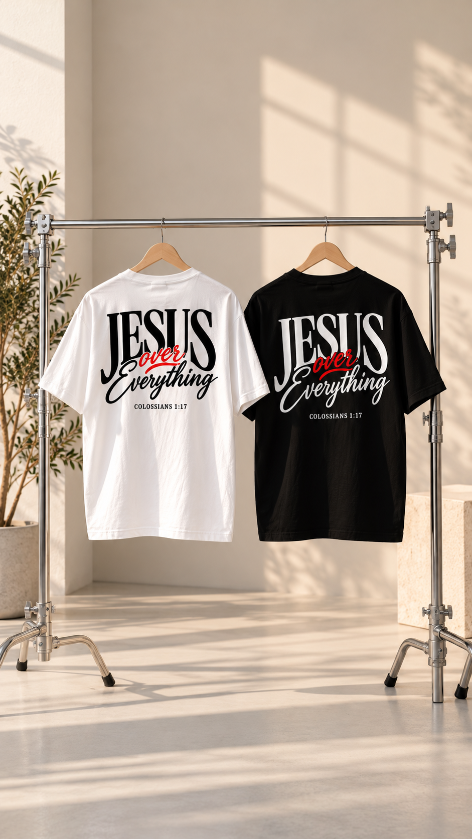Jesus Over Everything | Christian Oversized Graphic T-Shirt – Colossians 1:17